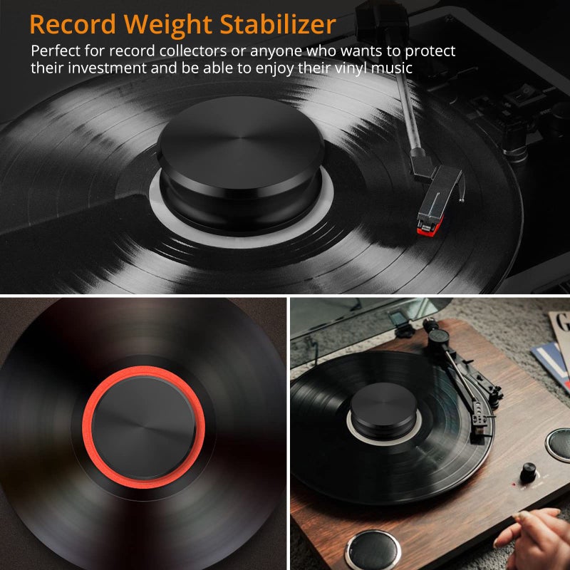 Neoteck Record Weight Stabilizer with Bubble Level 11oz Premium Aluminum Vinyl Record Stabilizer-Low Profile to Fits Under Dust Cover of Turntable Vinyl Disc LP Record Player for Vibration Balanced - Image 2